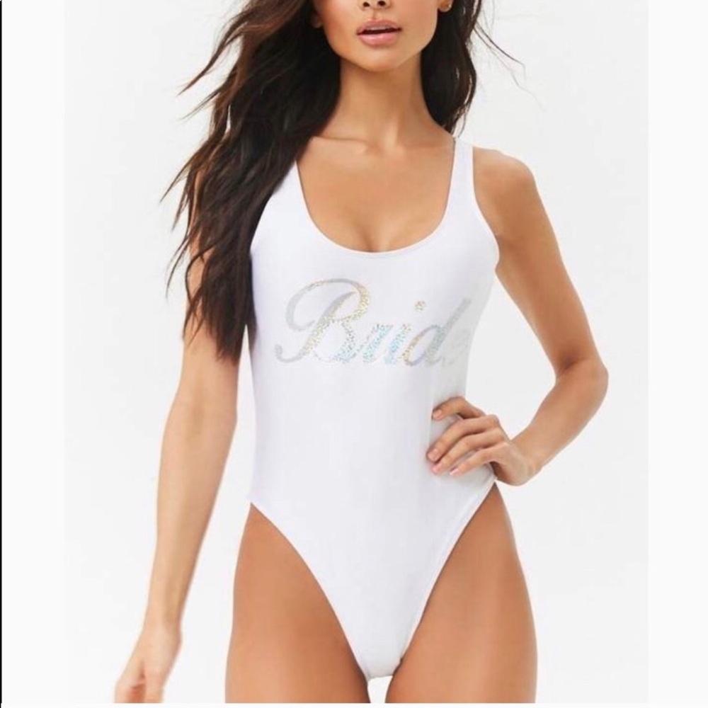 NWT Forever 21 “Bride” Bathing Suit Size M
